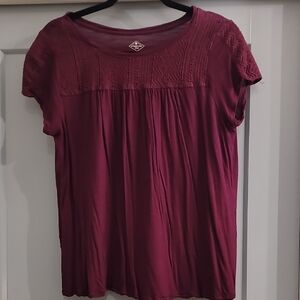 St. John's Bay Rich Maroon Blouse